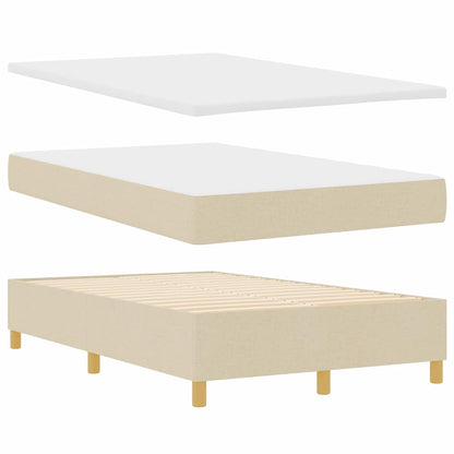 Letto a molle con testiera Crema 200 x 120 cm Tessuto | homemem39