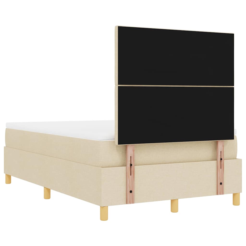 Letto a molle con testiera Crema 200 x 120 cm Tessuto | homemem39