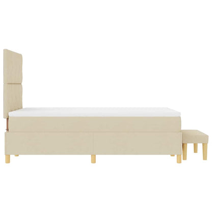 Letto a molle con testiera Crema 200 x 120 cm Tessuto | homemem39