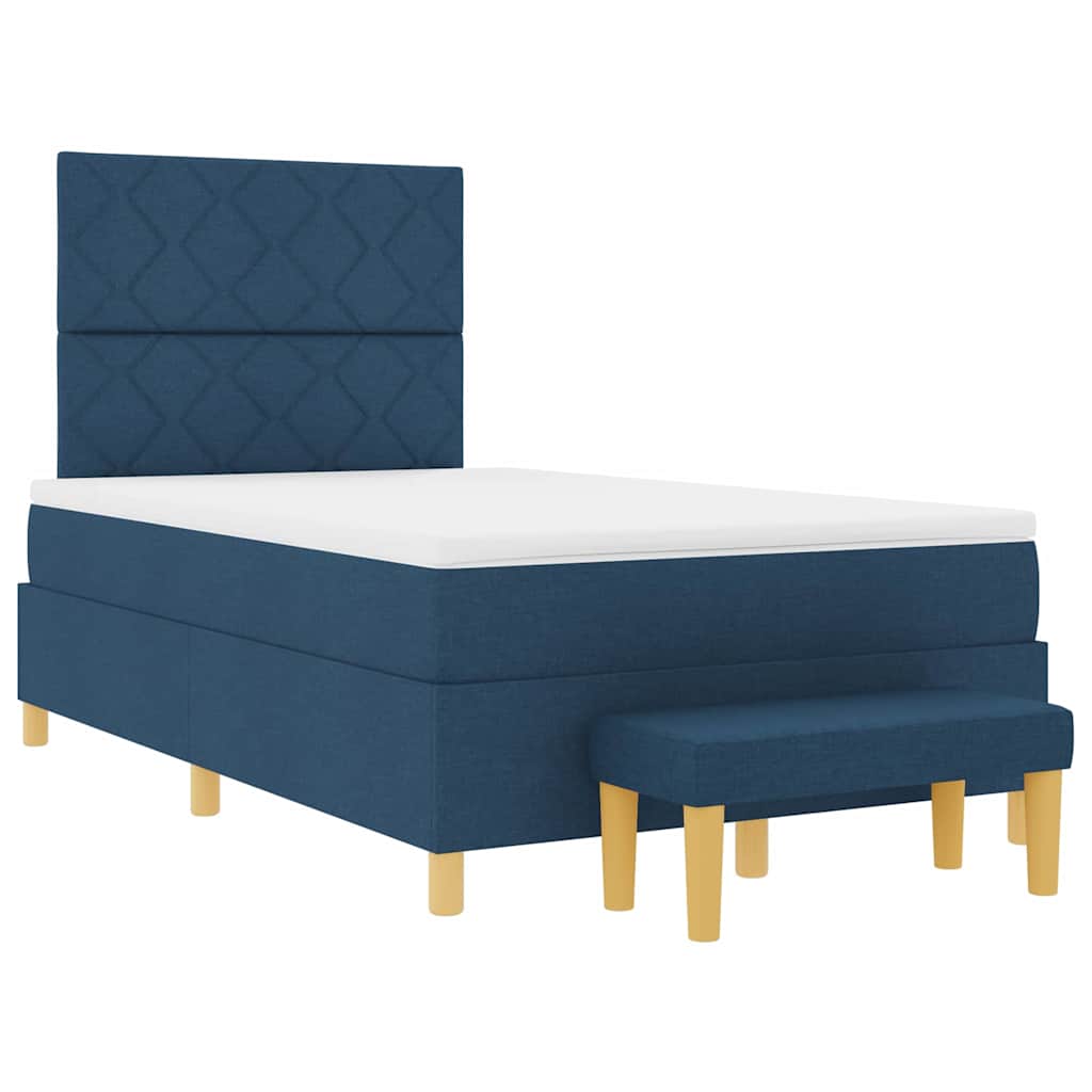 Letto a molle con cuscino con testiera Blu 200 x 120 cm Tessuto | homemem39