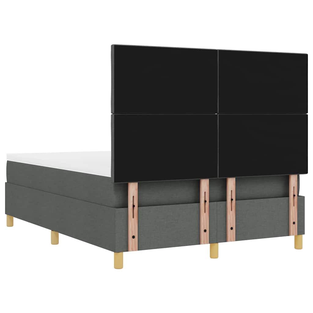 Letto a molle con materasso Grigio scuro 140 x 190 cm Tessuto