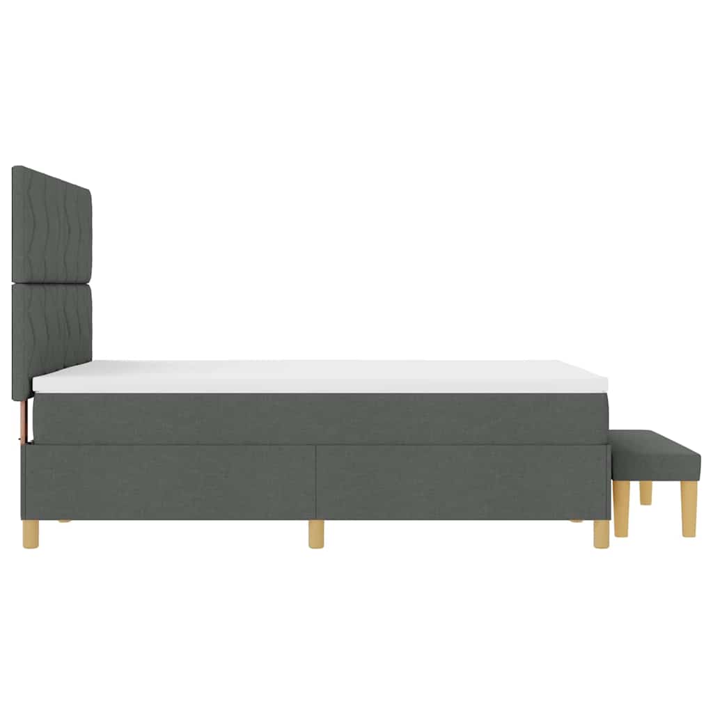 Letto a molle con materasso Grigio scuro 140 x 190 cm Tessuto