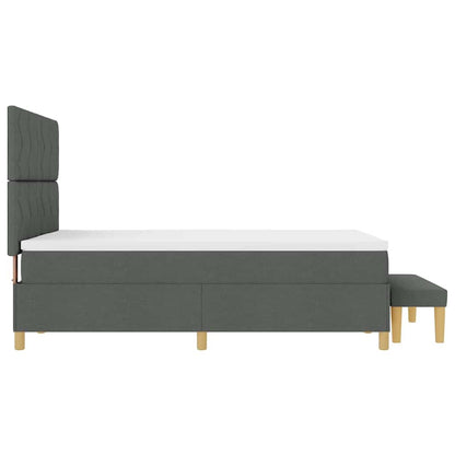 Letto a molle con materasso Grigio scuro 140 x 190 cm Tessuto