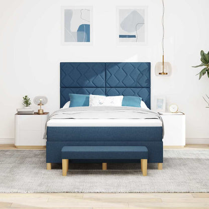 Letto a molle con cuscino con testiera Blu 190 x 140 cm Tessuto | homemem39