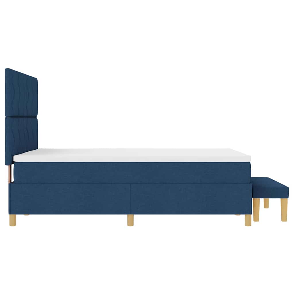 Letto a molle con cuscino con testiera Blu 200 x 140 cm Tessuto | homemem39