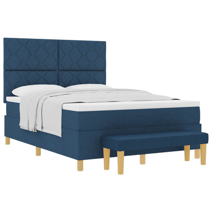 Letto a molle con cuscino con testiera Blu 200 x 160 cm Tessuto | homemem39