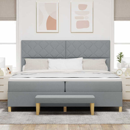 Letto a molle con cuscino Grigio chiaro 200 x 200 cm Tessuto | homemem39