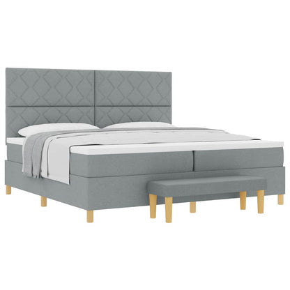 Letto a molle con materasso Grigio chiaro 200 x 200 cm Tessuto - homemem39