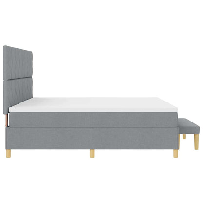 Letto a molle con materasso Grigio chiaro 200 x 200 cm Tessuto - homemem39