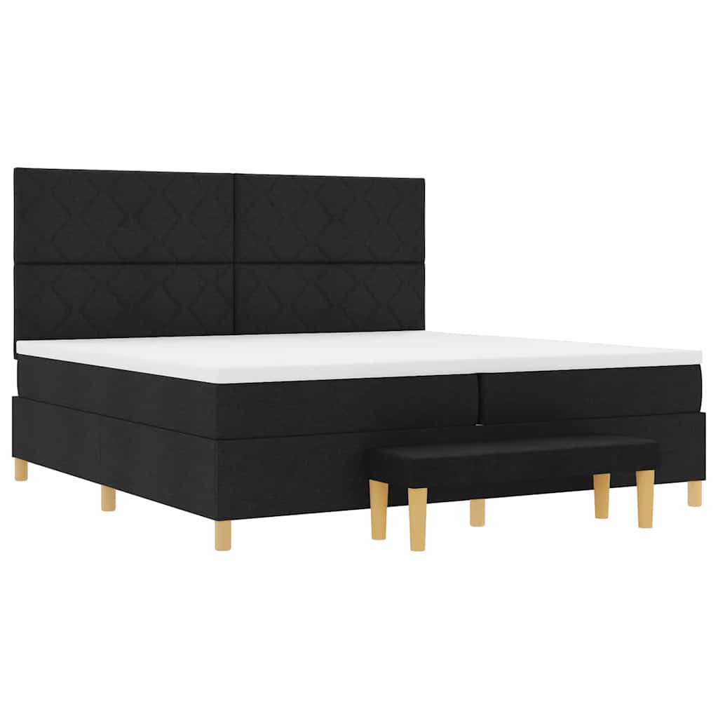 Letto a molle con testiera Nero 200 x 200 cm Tessuto | homemem39