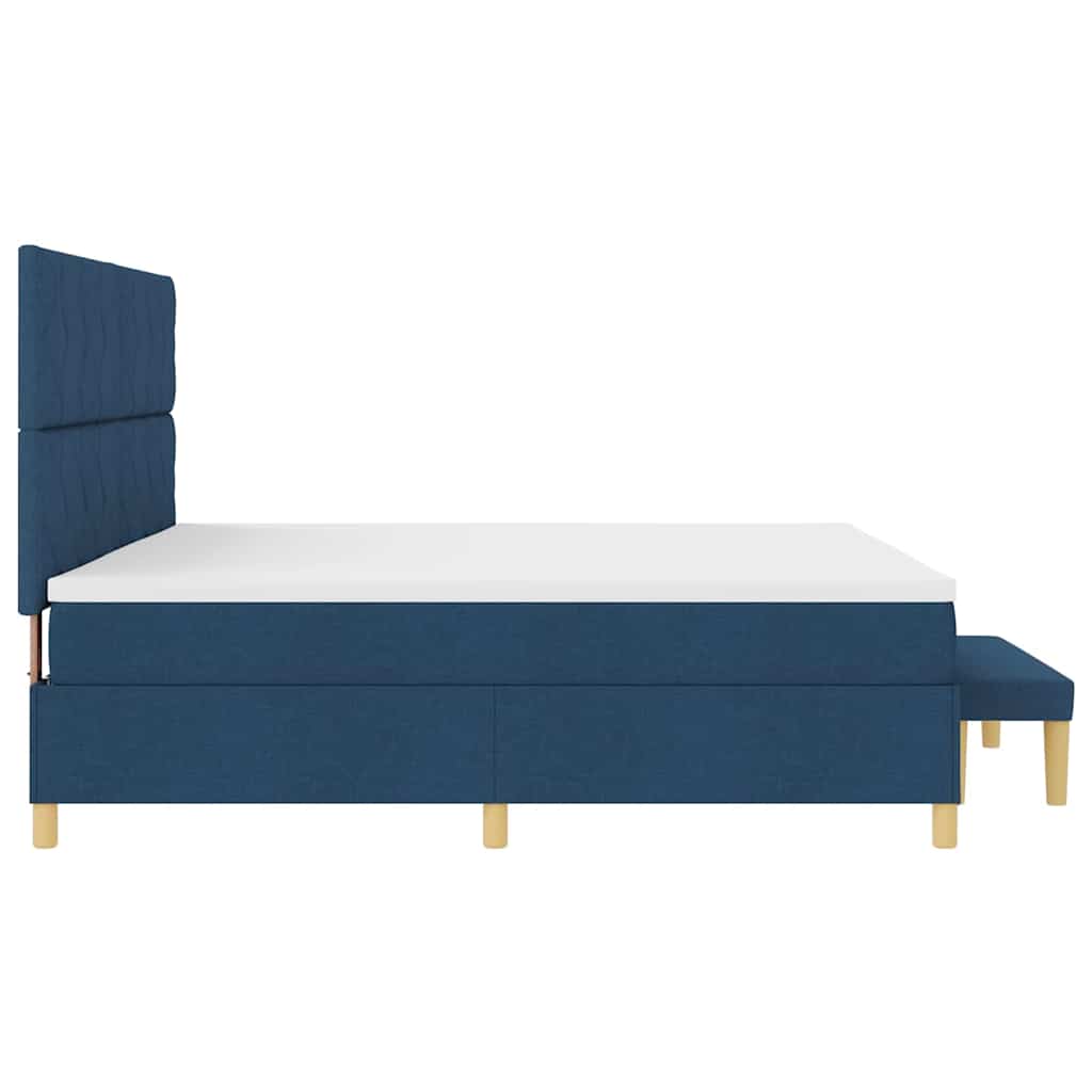 Letto a molle con testiera Blu 200 x 200 cm Tessuto | homemem39