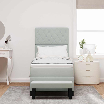 Letto a molle con materasso Grigio chiaro 80 x 200 cm Velluto - homemem39