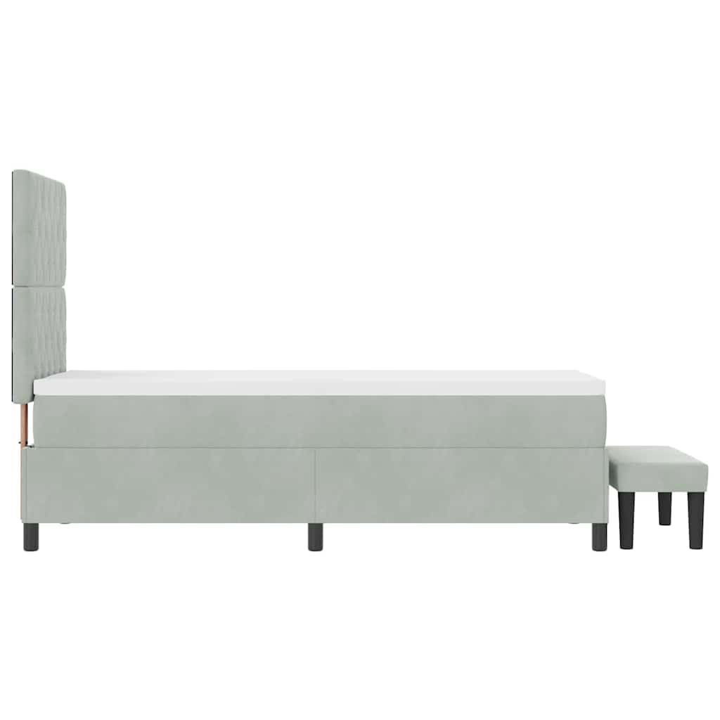 Letto a molle con materasso Grigio chiaro 80 x 200 cm Velluto - homemem39