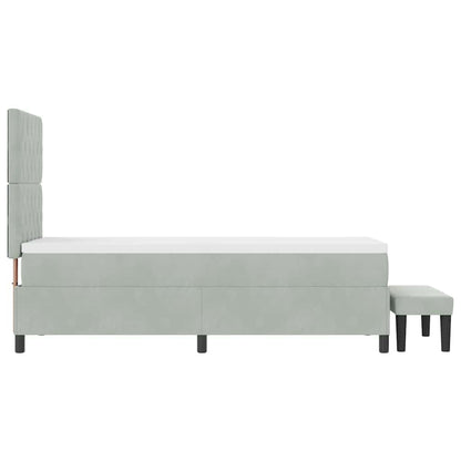 Letto a molle con materasso Grigio chiaro 80 x 200 cm Velluto - homemem39