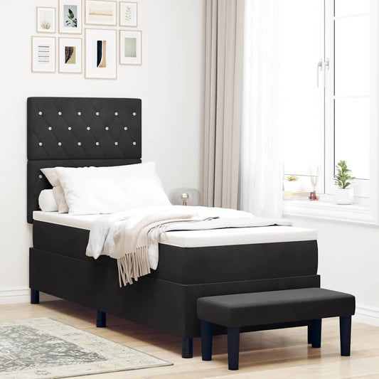Letto a molle con materasso Nero 80 x 200 cm Velluto - homemem39
