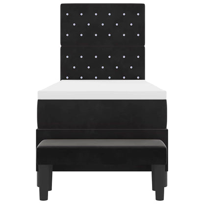 Letto a molle con materasso Nero 80 x 200 cm Velluto - homemem39