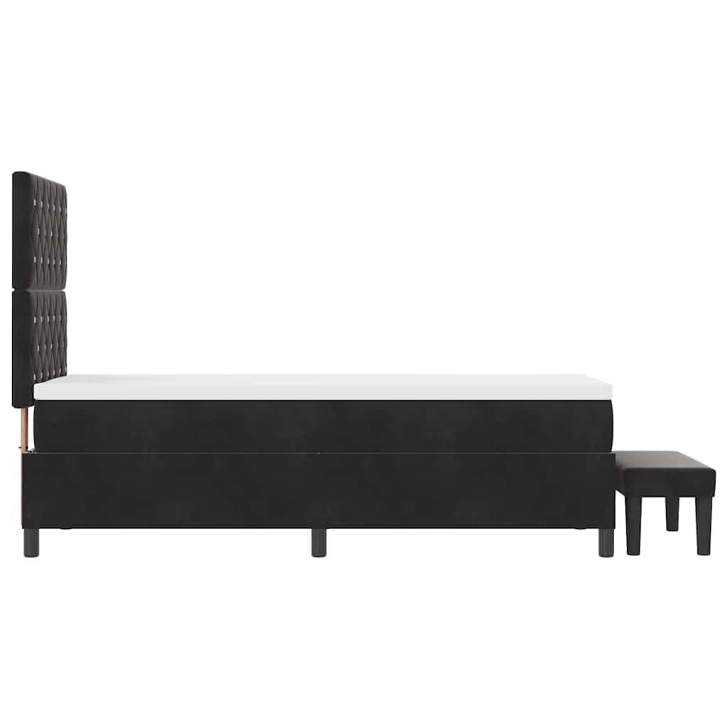 Letto a molle con materasso Nero 80 x 200 cm Velluto - homemem39