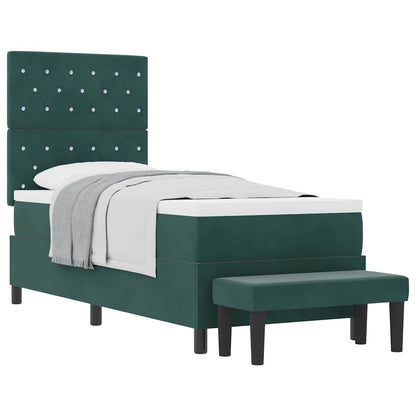 Letto a molle con materasso Verde Scuro 80 x 200 cm Velluto - homemem39