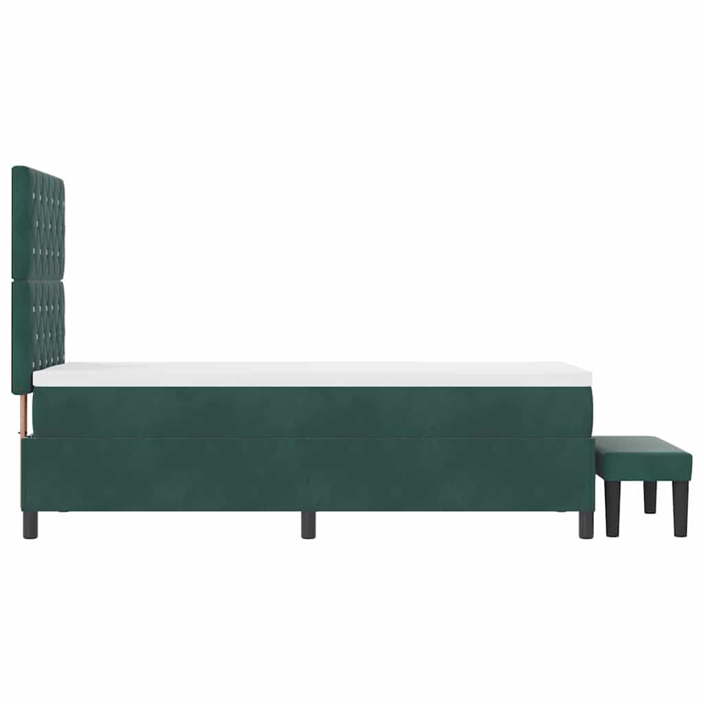Letto a molle con materasso Verde Scuro 80 x 200 cm Velluto - homemem39