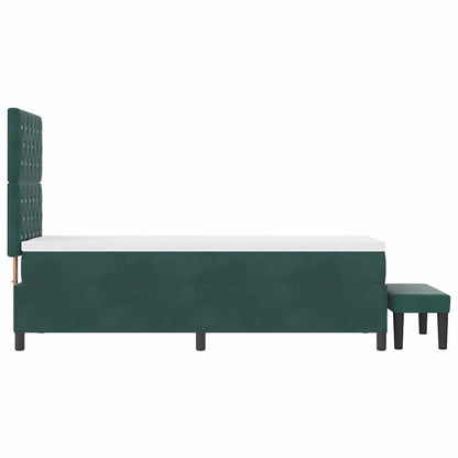 Letto a molle con materasso Verde Scuro 80 x 200 cm Velluto - homemem39