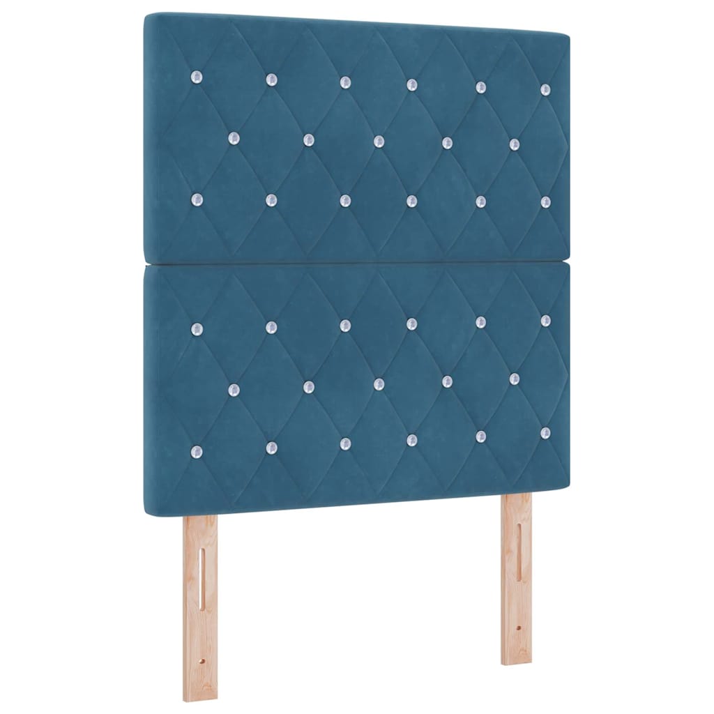 Letto a molle con cuscino Blu scuro 200 x 80 cm Velluto | homemem39