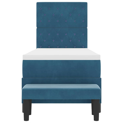 Letto a molle con cuscino Blu scuro 200 x 80 cm Velluto | homemem39