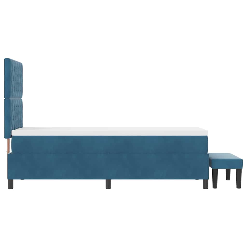 Letto a molle con cuscino Blu scuro 200 x 80 cm Velluto | homemem39