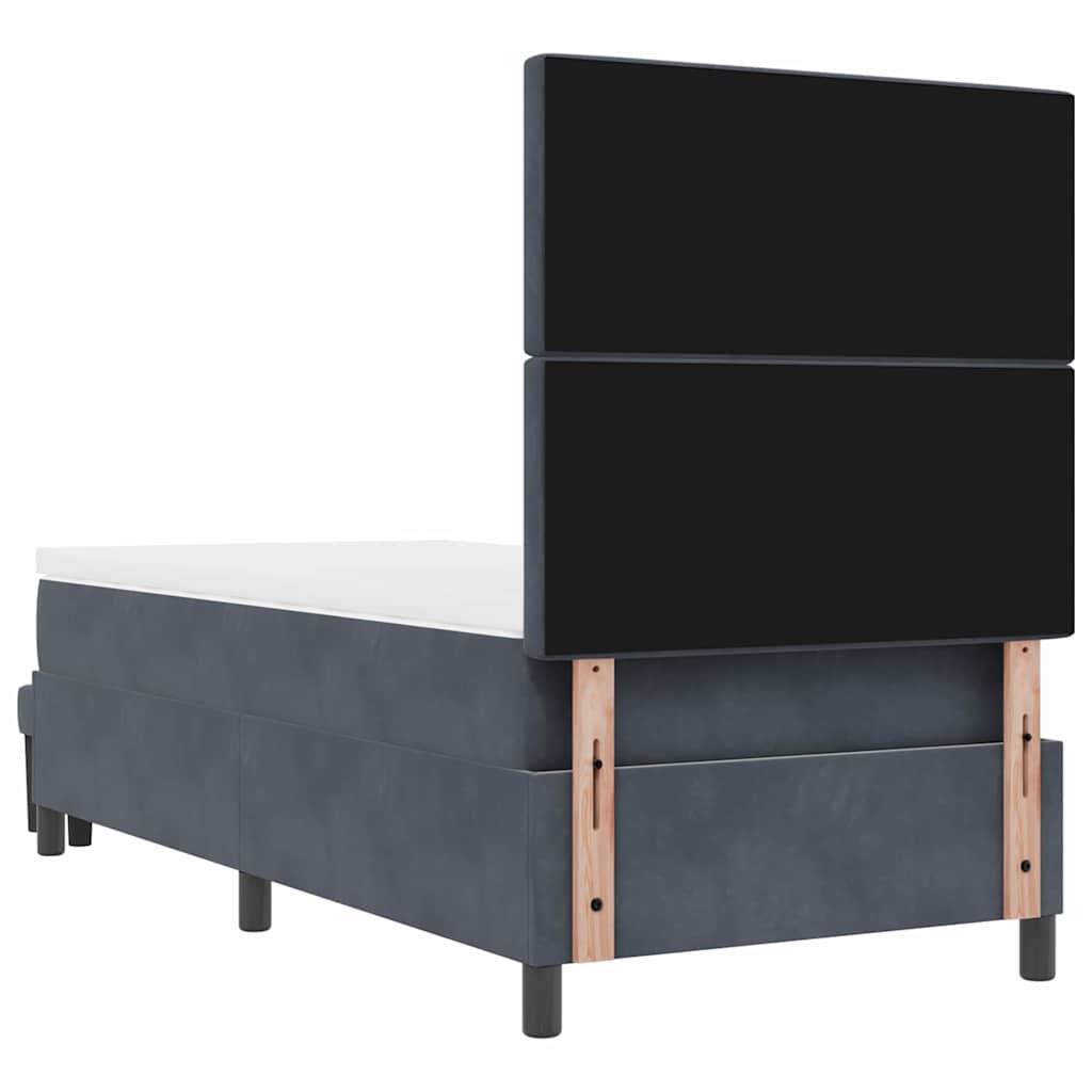 Letto a molle con testiera Grigio scuro 190 x 90 cm Velluto | homemem39