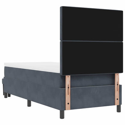 Letto a molle con testiera Grigio scuro 200 x 90 cm Velluto | homemem39