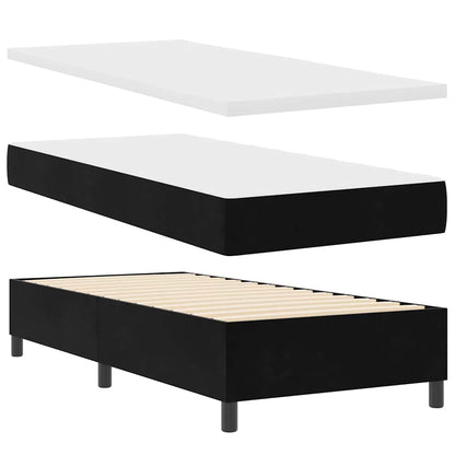 Letto a molle con materasso Nero 100 x 200 cm Velluto