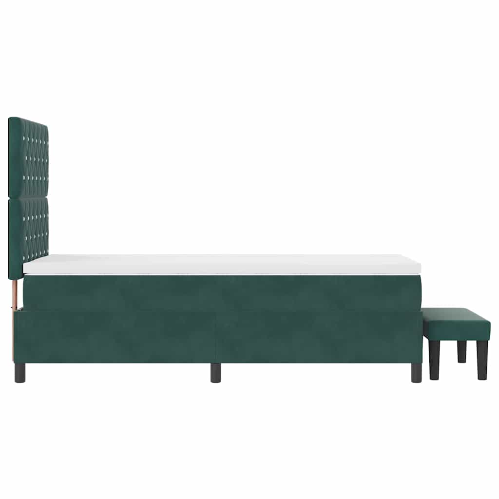 Letto a molle con materasso Verde scuro 100 x 200 cm Velluto - homemem39