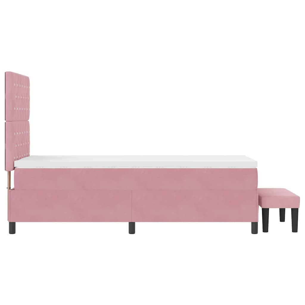 Letto a molle con testiera Rosa 200 x 100 cm Velluto | homemem39