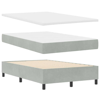 Letto a molle con testiera Grigio chiaro 190 x 120 cm Velluto | homemem39