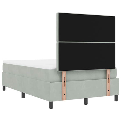 Letto a molle con materasso Grigio chiaro 120 x 190 cm Velluto - homemem39