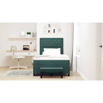 Letto a molle con testiera Verde scuro 190 x 120 cm Velluto | homemem39