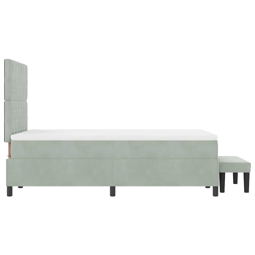Letto a molle con materasso Grigio chiaro 120 x 200 cm Velluto - homemem39
