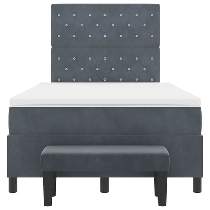 Letto a molle con materasso Grigio scuro 120 x 200 cm Velluto - homemem39