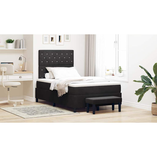 Letto a molle con testiera Nero 200 x 120 cm Velluto | homemem39