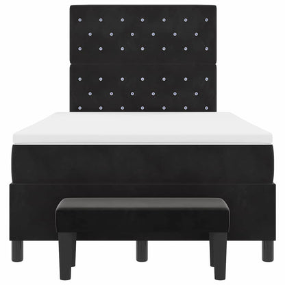 Letto a molle con materasso Nero 120 x 200 cm Velluto - homemem39