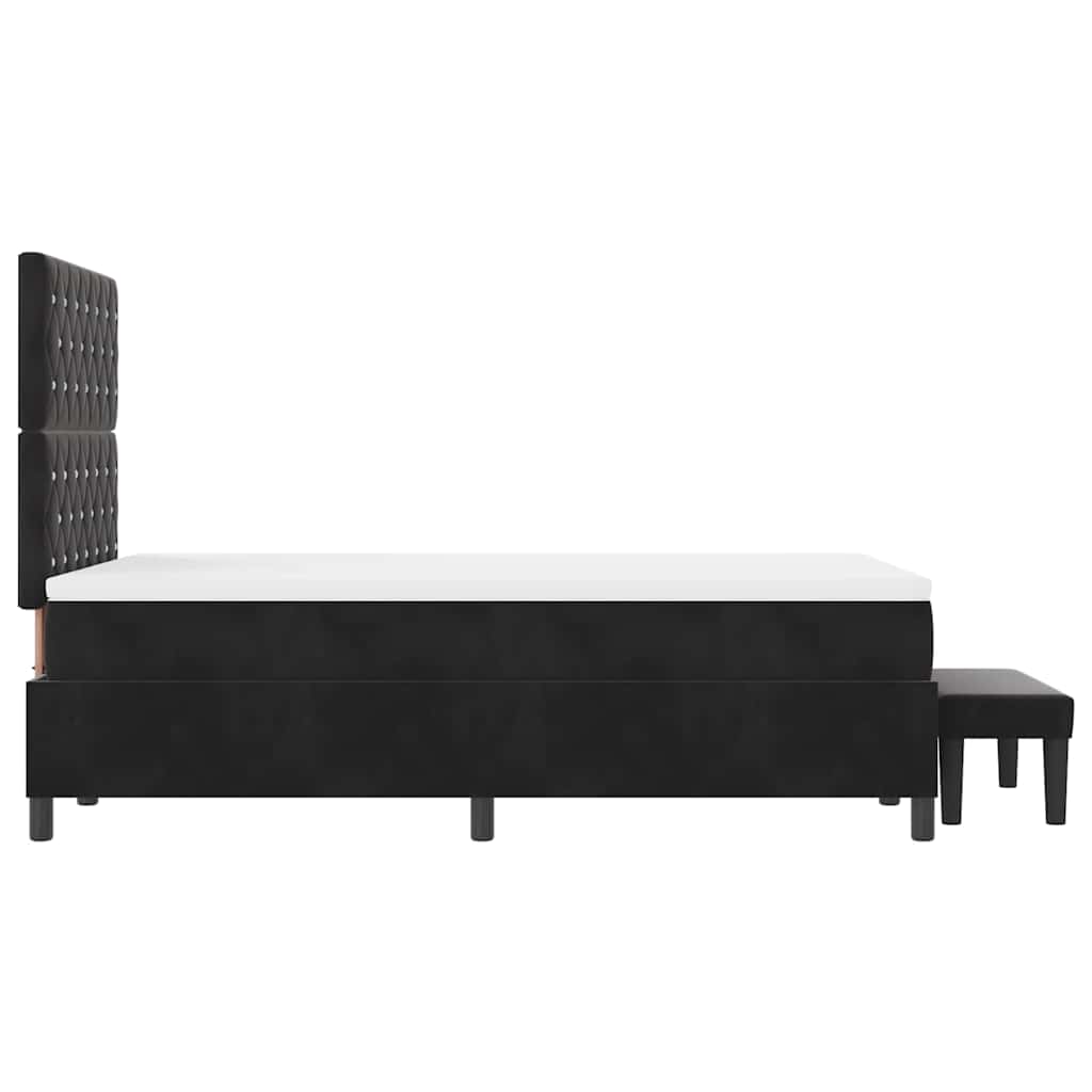 Letto a molle con materasso Nero 120 x 200 cm Velluto - homemem39