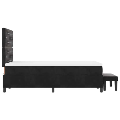 Letto a molle con materasso Nero 120 x 200 cm Velluto - homemem39