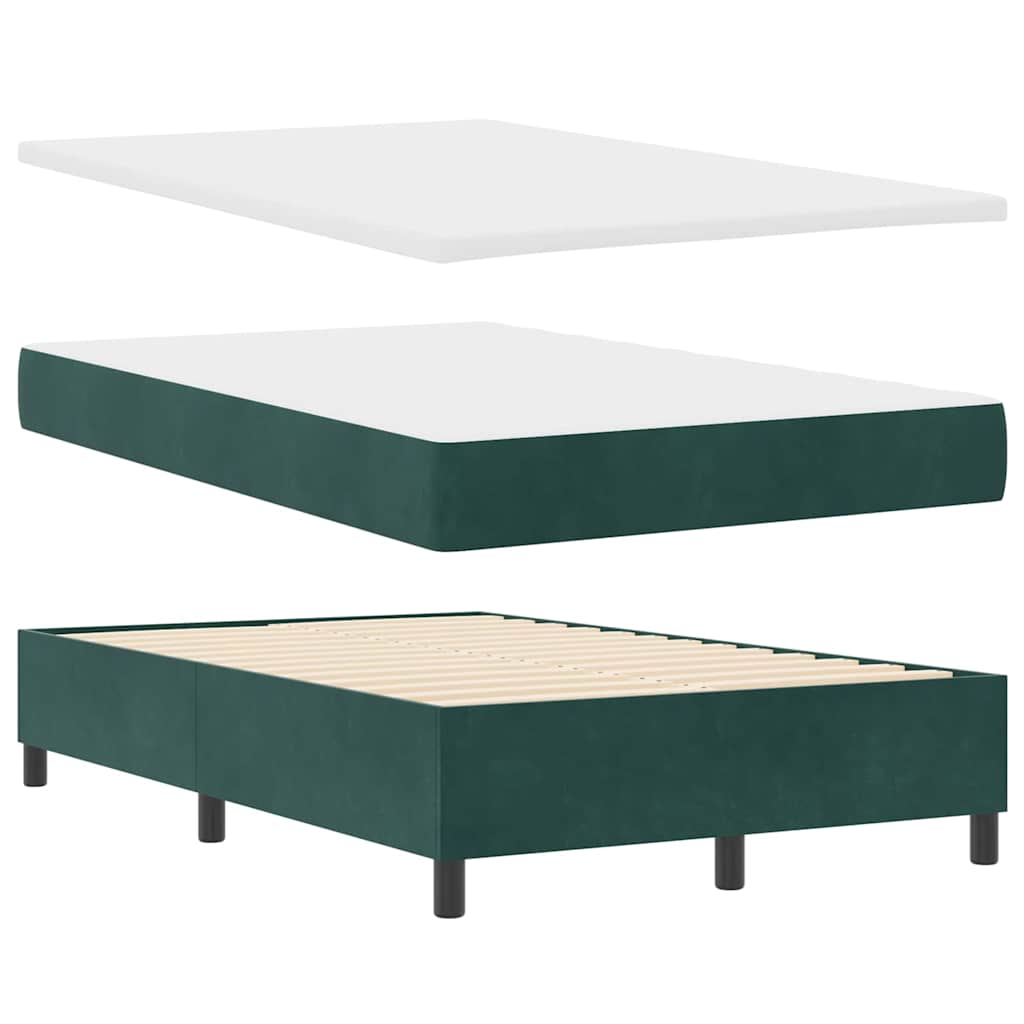 Letto a molle con materasso Verde Scuro 120 x 200 cm Velluto - homemem39