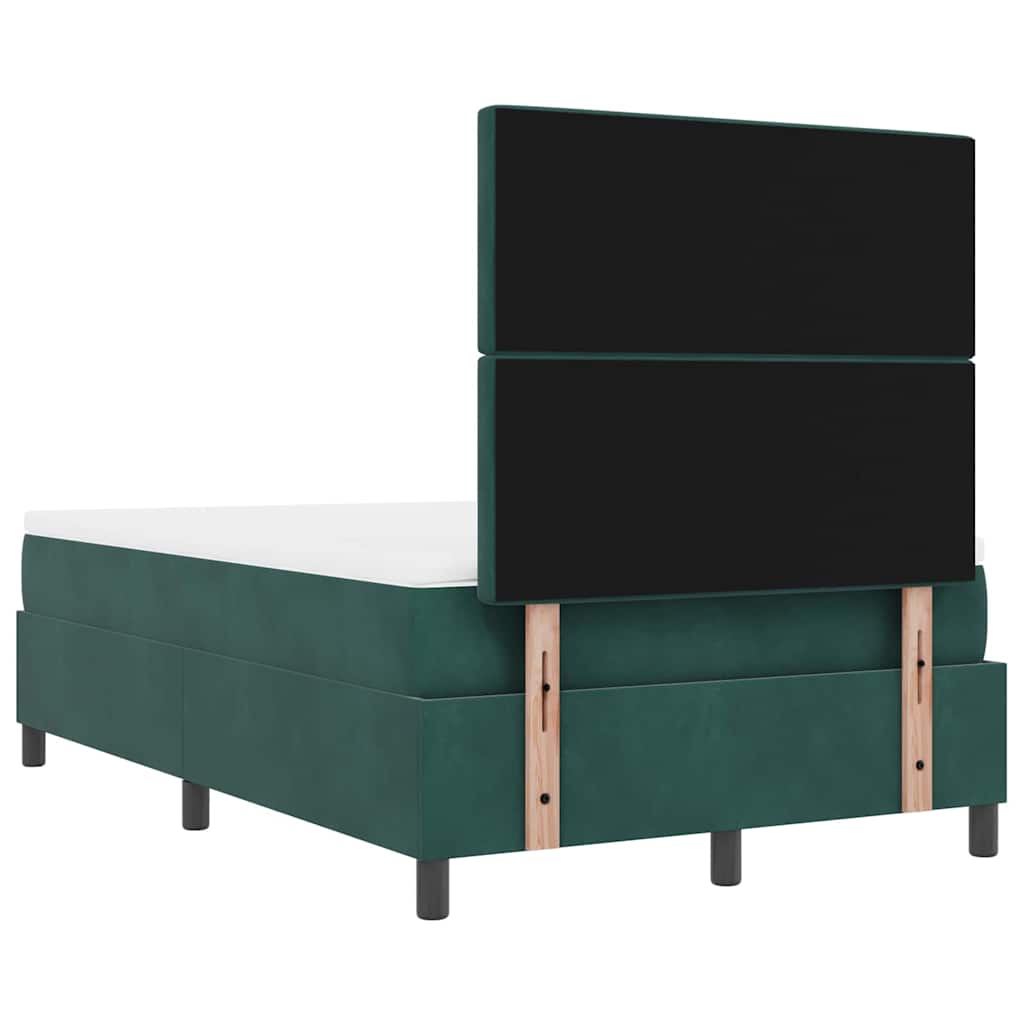 Letto a molle con materasso Verde Scuro 120 x 200 cm Velluto - homemem39