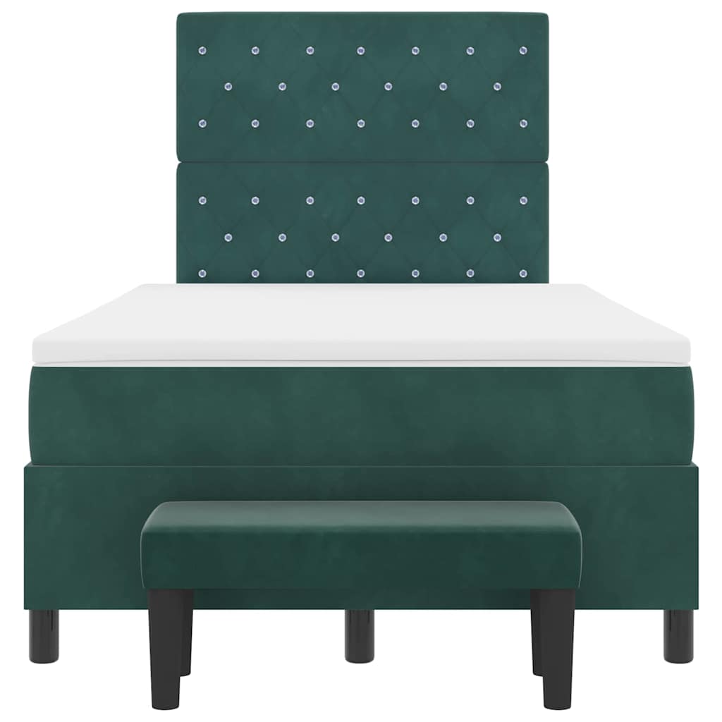 Letto a molle con materasso Verde Scuro 120 x 200 cm Velluto - homemem39