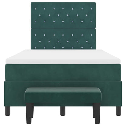 Letto a molle con materasso Verde Scuro 120 x 200 cm Velluto - homemem39