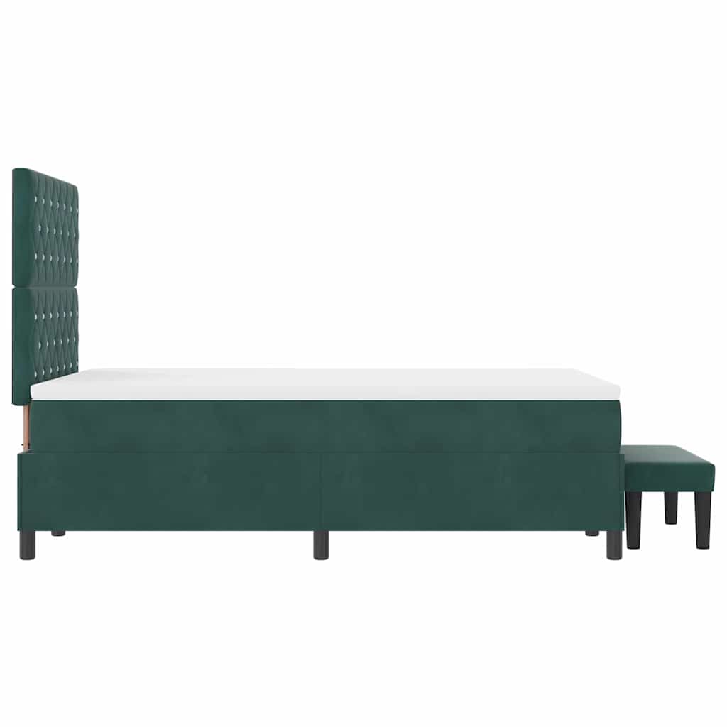 Letto a molle con materasso Verde Scuro 120 x 200 cm Velluto - homemem39