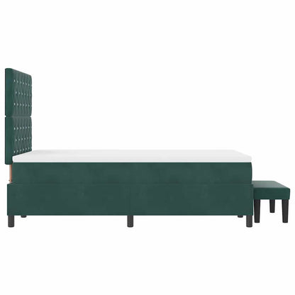 Letto a molle con materasso Verde Scuro 120 x 200 cm Velluto - homemem39