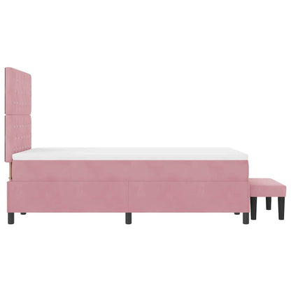 Letto a molle con testiera Rosa 200 x 120 cm Velluto | homemem39