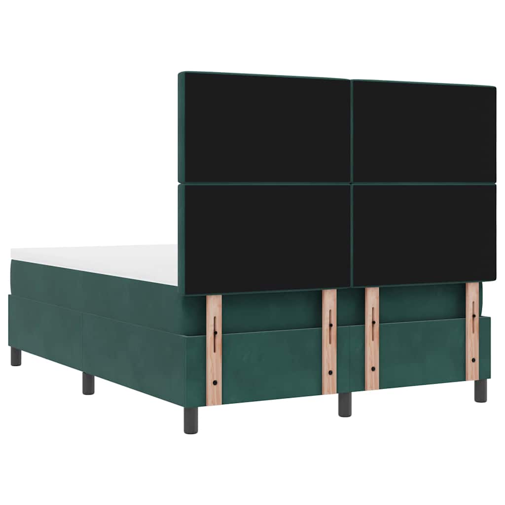 Letto a molle con materasso Verde Scuro 140 x 190 cm Velluto - homemem39