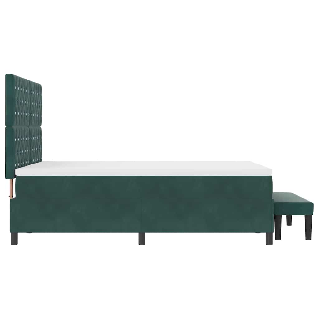 Letto a molle con materasso Verde Scuro 140 x 190 cm Velluto - homemem39